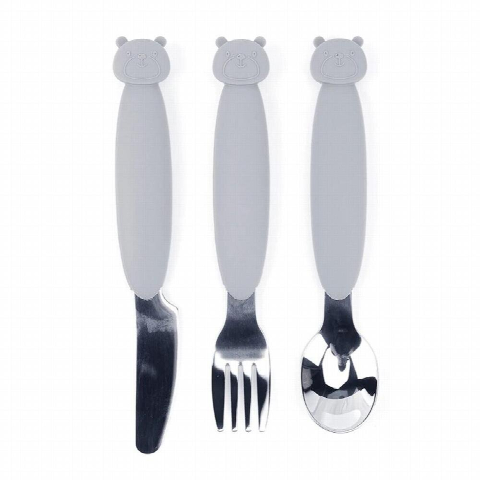 Newborn Stainless Steel Childrens Tableware Spoon Fork Set Dessert Spoon For Kids Baby Gadgets Feeding Cutlery Baby Stuff