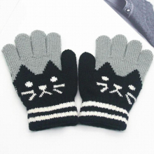 Wecute Child Kids Baby Girls Boys Winter Knitted Gloves Cartoon Warm Mittens Toddlers Children Outdoor Cartoon Cats Gloves