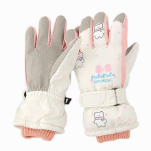 Winter Warm Baby Children Gloves Waterproof Windproof Thick Plush Kids Ski Sports Gloves Cartoon Thermal Padded Mitten for Girls