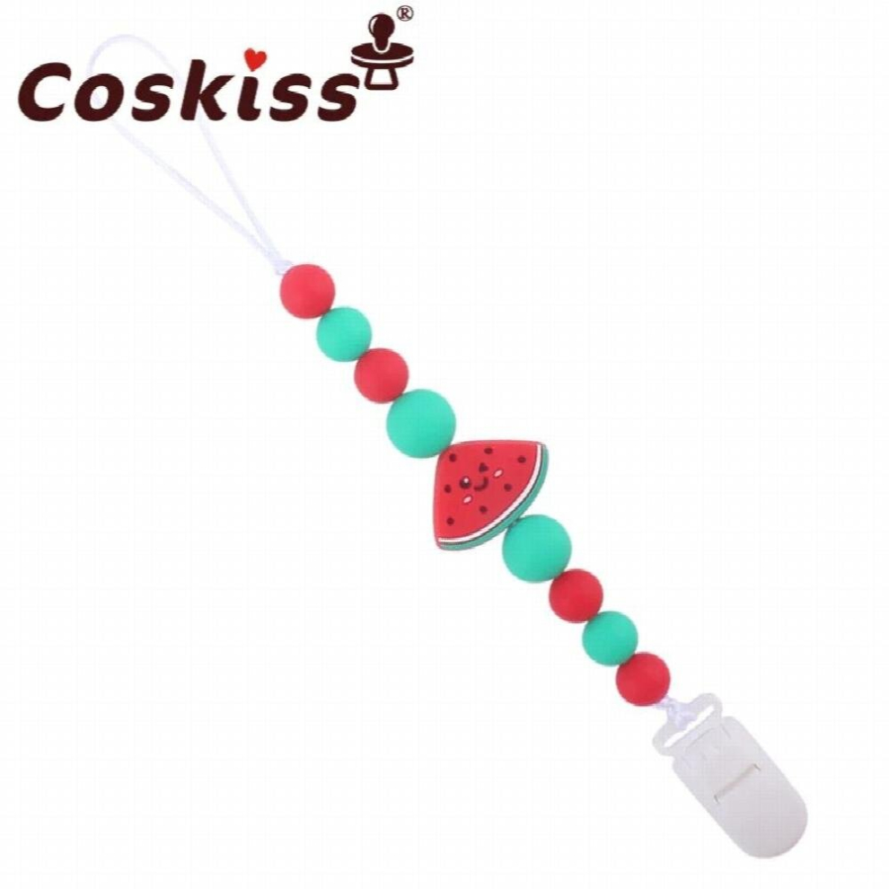 1pcs Food Silicone Pacifier Soother Clips Cartoon Avocado Watermelon Pacifier Chain For Infant Feeding Toy