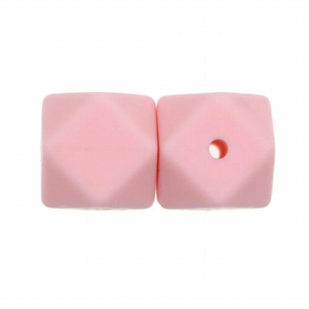 Sunrony 10 PCS Silicone Beads Hexagon 17MM Silicone Chew Teether DIY Pacifier Chain Bracelet Necklace Accessories Baby Toys