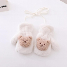 3-8Year Autumn Winter Warm Baby Gloves Solid Thicken Kids Gloves for Girl Boy Soft Plush Children Student Mittens ????????