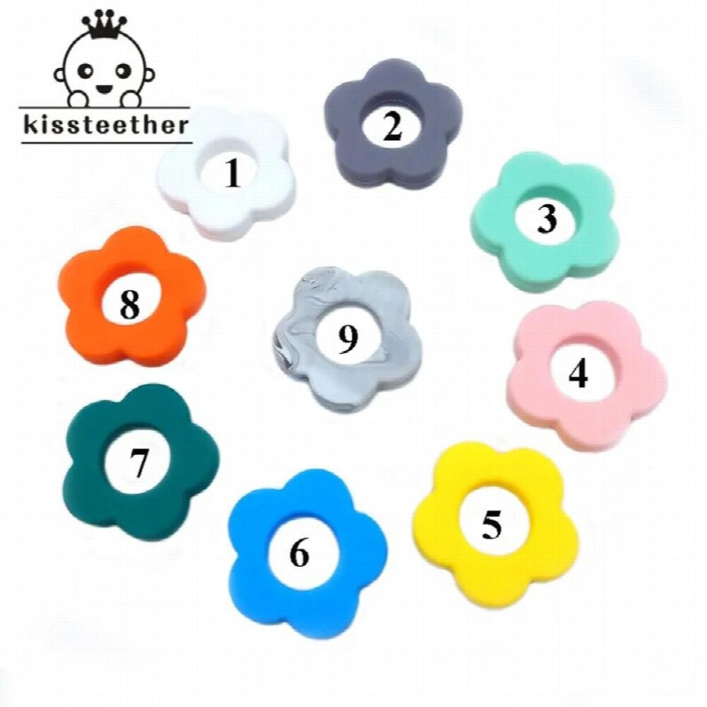 Silicone Sun Flower Pendant Teether Beads DIY Baby Pacifier Dummy Teething Toy BPA Accessories