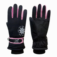 Children Ski Gloves Solid Snow Pattern For 7-12Y Kids Long-sleeved Mitten Thicken Warm Windproof Sports Gloves