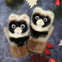 Children Winter Gloves Outdoor Thick 3D Cartoon Kids Women Warm Mittens Adult Thicken Unisex Gloves Birthday