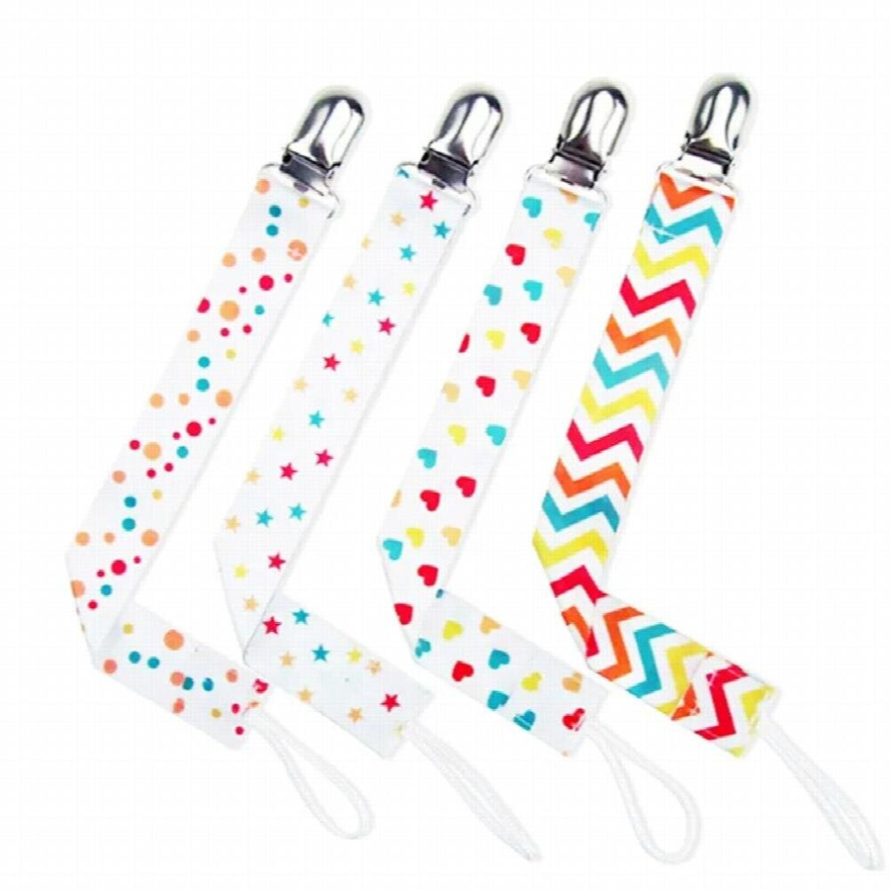 4 Pcs/Set Baby Pacifier Clip Chain Ribbon Holder Pacifier Soother Clips Leash Belt Nipple Holder For Pacifier Baby Feeding Cords