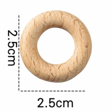 20PCS Wooden Ring Baby Teether 25mm/30mm Circle Beech Ring Natural Wood Rodent Teething Rings DIY Bracelet Ornaments Accessories