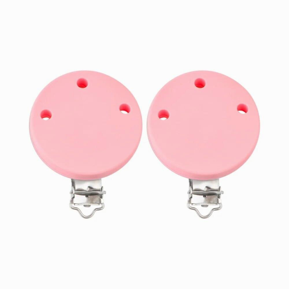 3 Pack 52mm Round Silicone Pacifier Clip Dummy Holder DIY Baby Pacifier Chain Accessories BPA