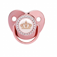 Newborn Baby Pacifier Baby Rhinestone Crown Pacifier Infant Teether Silicone Pacifier Holder Dummy Baby Shower Gift