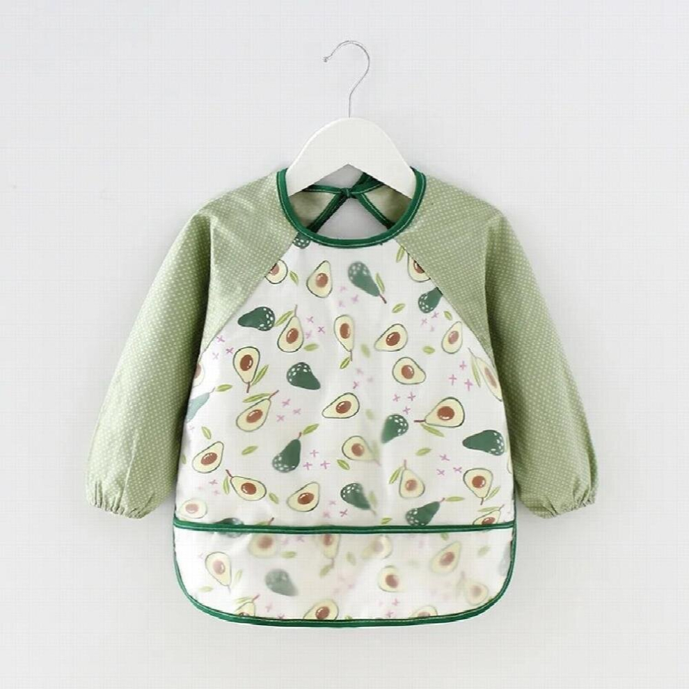 Cartoon Long Sleeve Baby Bibs Cotton Waterproof Reversible Children Eating Drawing Apron Feeding Burp Bib Accessories Newborn