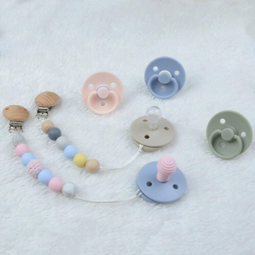 Baby Silicone Soothie Pacifier Colorful Dummy Pacifiers Bibs Pacifier 1