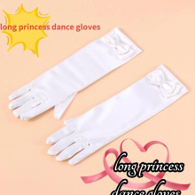 Long Princess Stage Gloves Butterfly Wristband Kids Girls Wedding Dress Accessories With Bows Childrens Birthday Christmas