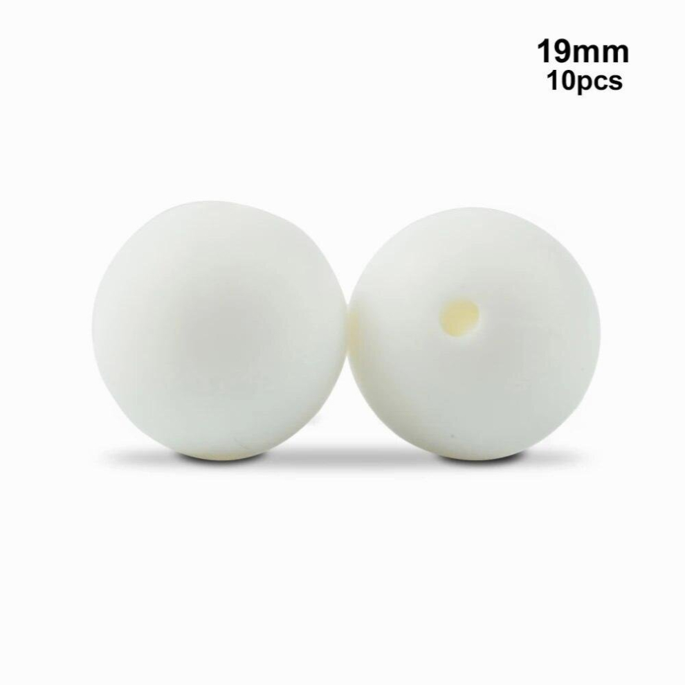 10pcs 19mm Silicone Beads Teething Chew Beads Food Teether Necklace BPA Diy Jewelry Baby Teether Toy Pacifier