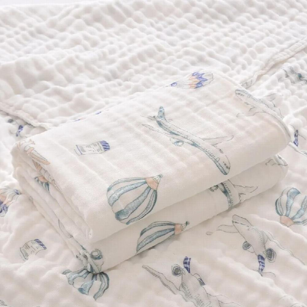 Cotton Gauze Childrens Bath Towel Newborn Soft Absorbent Bath Towel Can Be Use Blanket 70X90cm