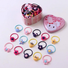 20pcs High Hairwear Cartoon Baby Girl Elastic Hair Bands Ponytail Holder Hair Rope Kids Rubber Hair Bands Accessories