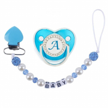 Baby Silicone Nipple with Pacifier Chain Clip Crystal Rhinestones Pacifier Nursing Teether BPA Infant Comfort Appease Sooth