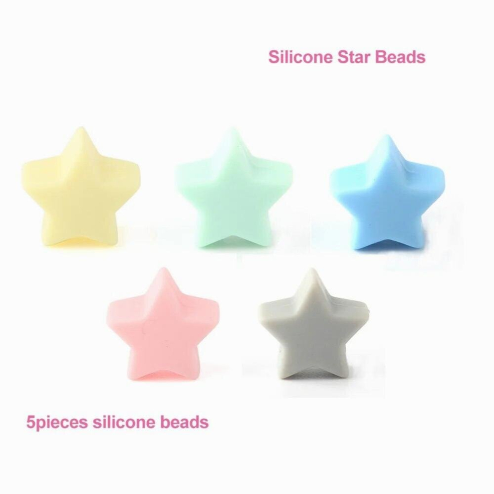 5pcs Baby Silicone Beads Cartoon Animal Beads Teether Koala Cat Dog Bear For Pacifier Clips Beads Food Teething BPA