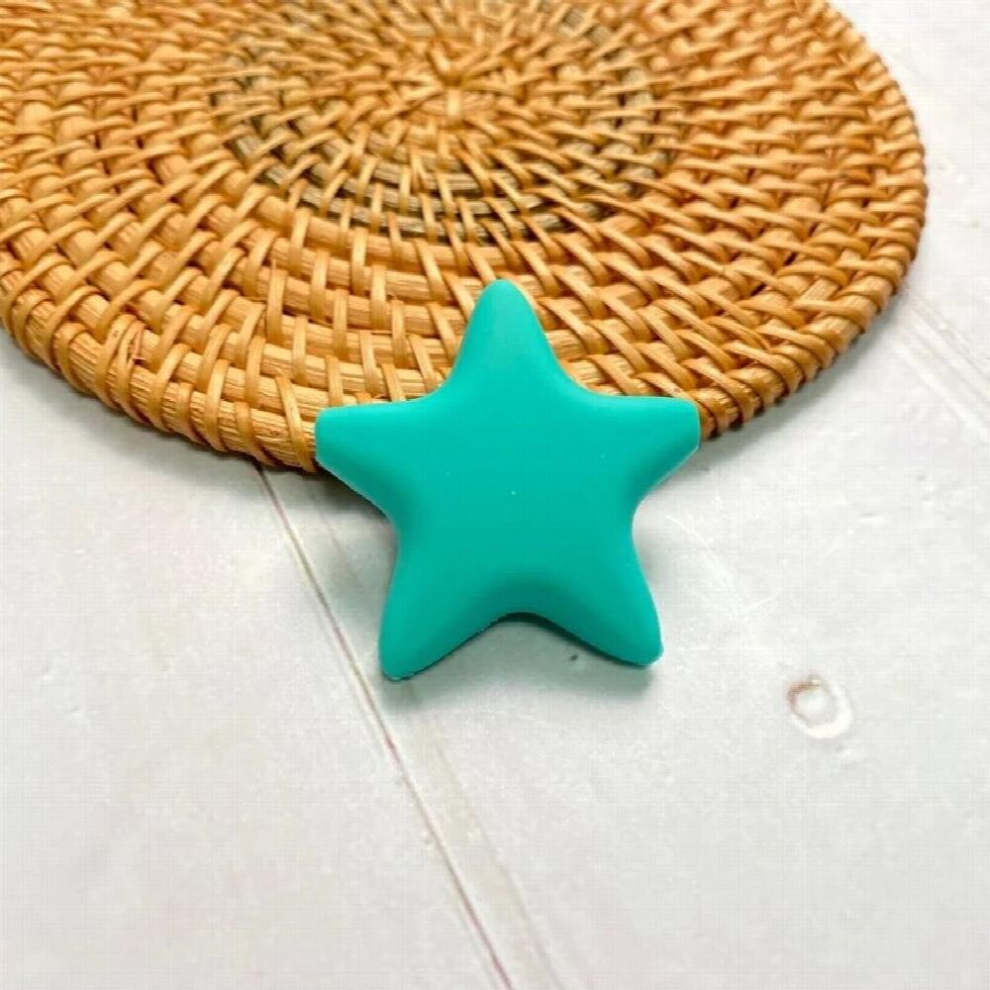 10pcs/lot BPA Stars Silicone Beads Baby Teethers Food Baby Teething Toys For Pacifier Chain Necklace DIY Accessorie