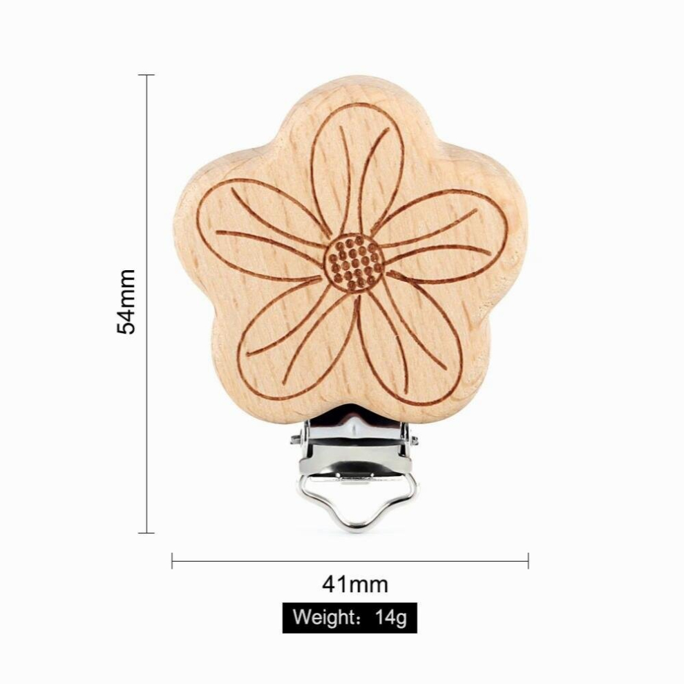 1pc Wooden Pacifier Clip Food Natural Beech DIY Soother Accessories for Baby Teething Pacifier Chain Dummy Holder Clip