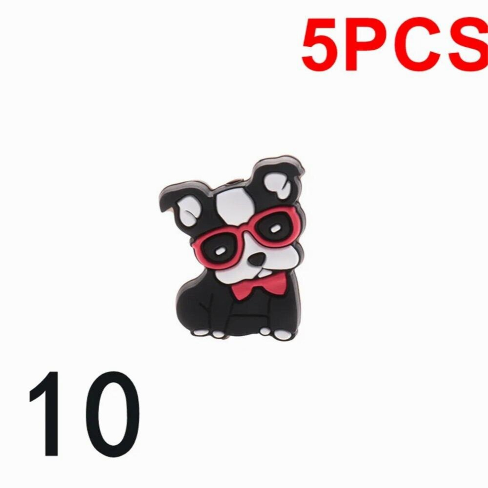 Fkisbox 5pc Unicorn Silicone Beads Koala Panda Bunny BPA Baby Teether Toy DIY Pacifier Chain Accessories Tiny Rodent Animal