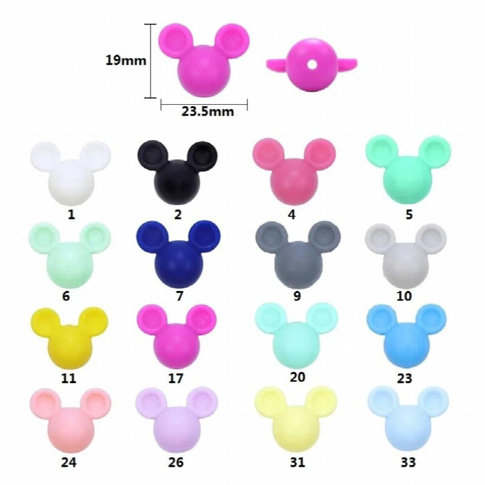 10pcs Silicone Beads Animal Koala Raccoon Food Baby Silicone Teething Toy BPA-Free DIY Pacifier Chain Accessories