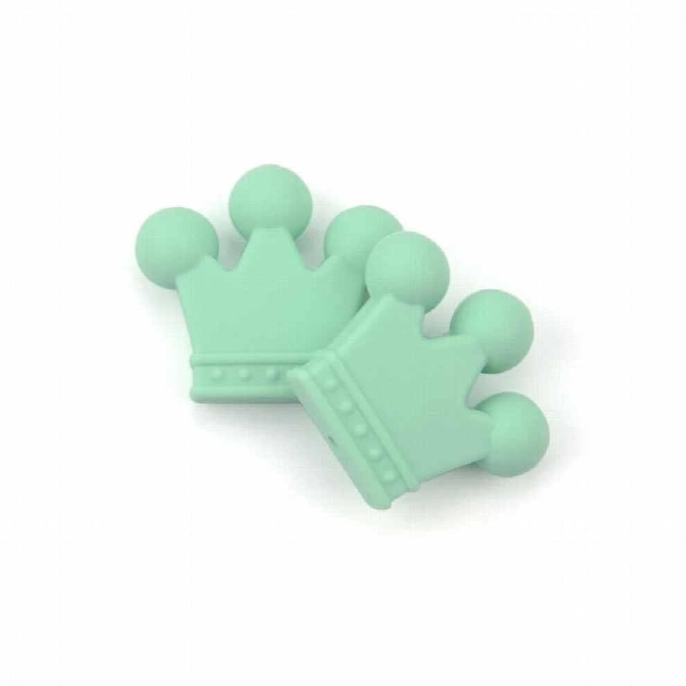 10pcs/lot Silicone Crown Beads BPA Silicon Teething Beads Baby Chew Teething Necklace DIY Pacifier Clips Accessory
