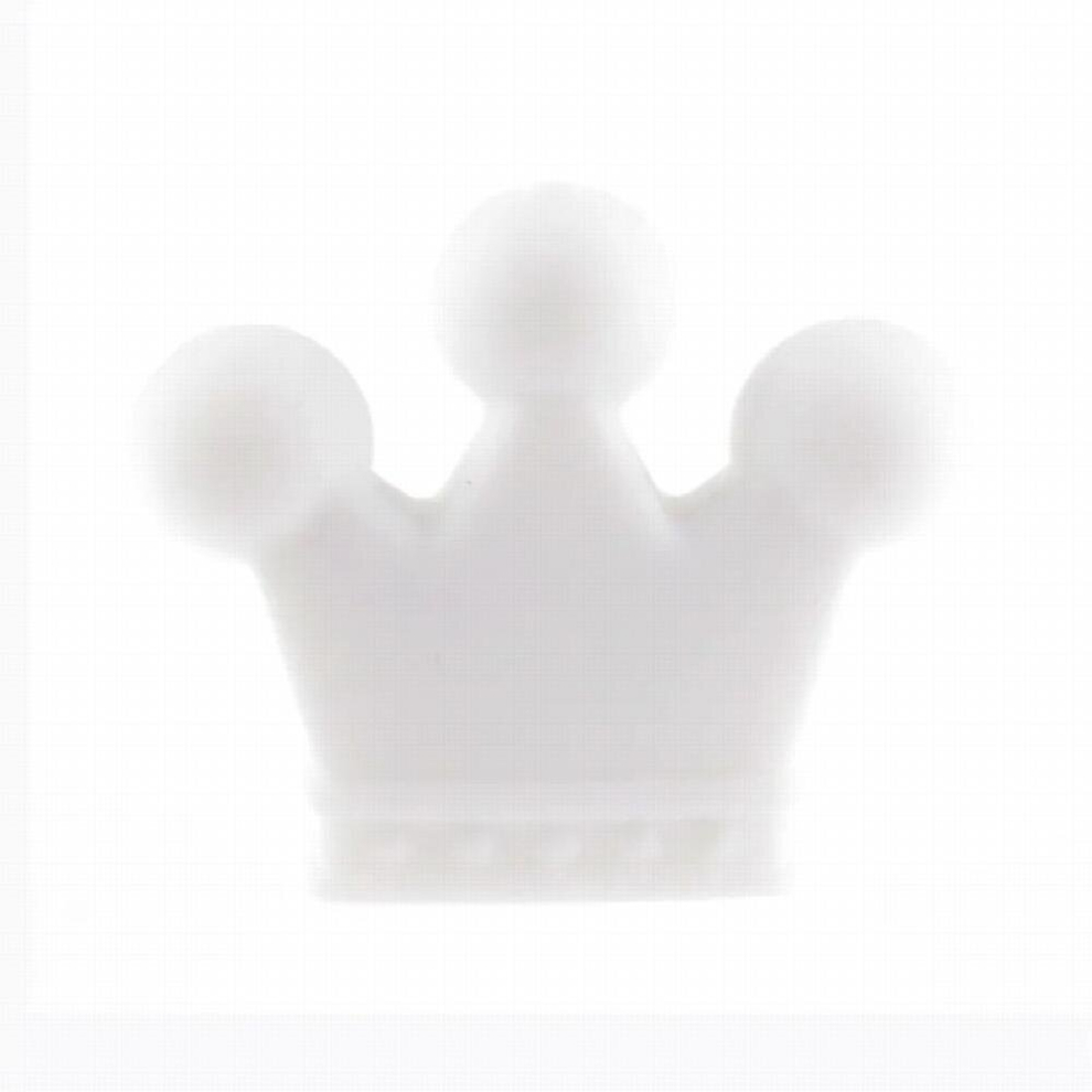 10pcs Crown Silicone Beads Baby Teether Bpa Chewing Infant Teething Necklace Pendant Accessories Pacifier Chain DIY