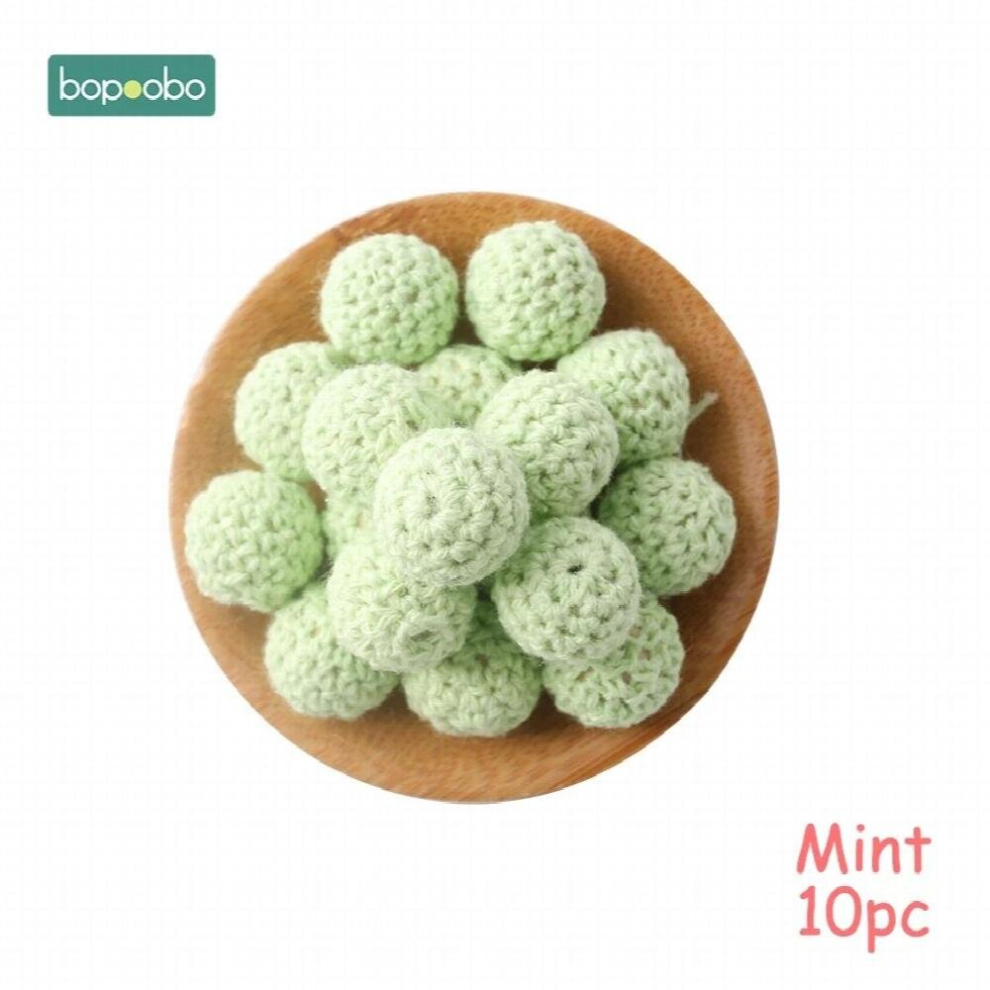 Bopoobo 10pc Baby Nursing Teething Crochet Beads Chewable Beads DIY Jewelry Nursing Accessories Gehaakte Toy Baby Teether 16mm