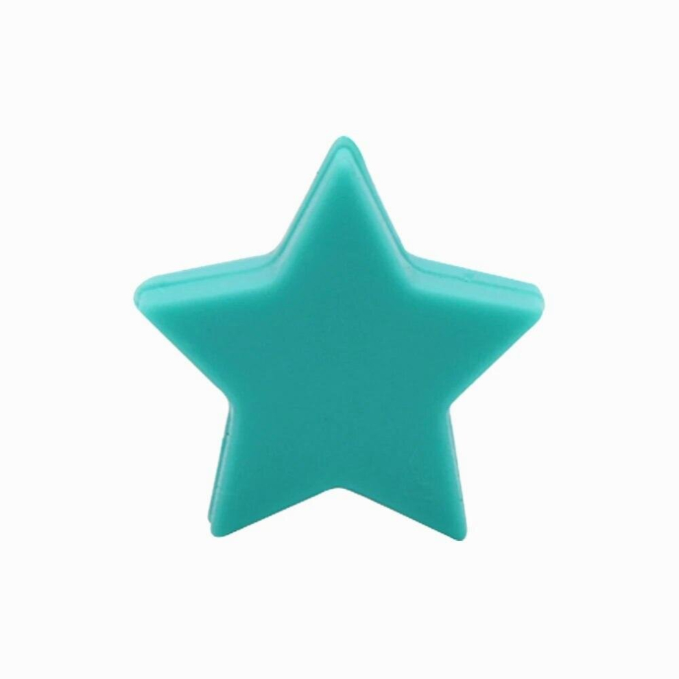 10pc Silicone Star Beads BPA Baby Teething Beads Chewable Silicone Teether Toy Pacifier Chain Teether DIY Necklace
