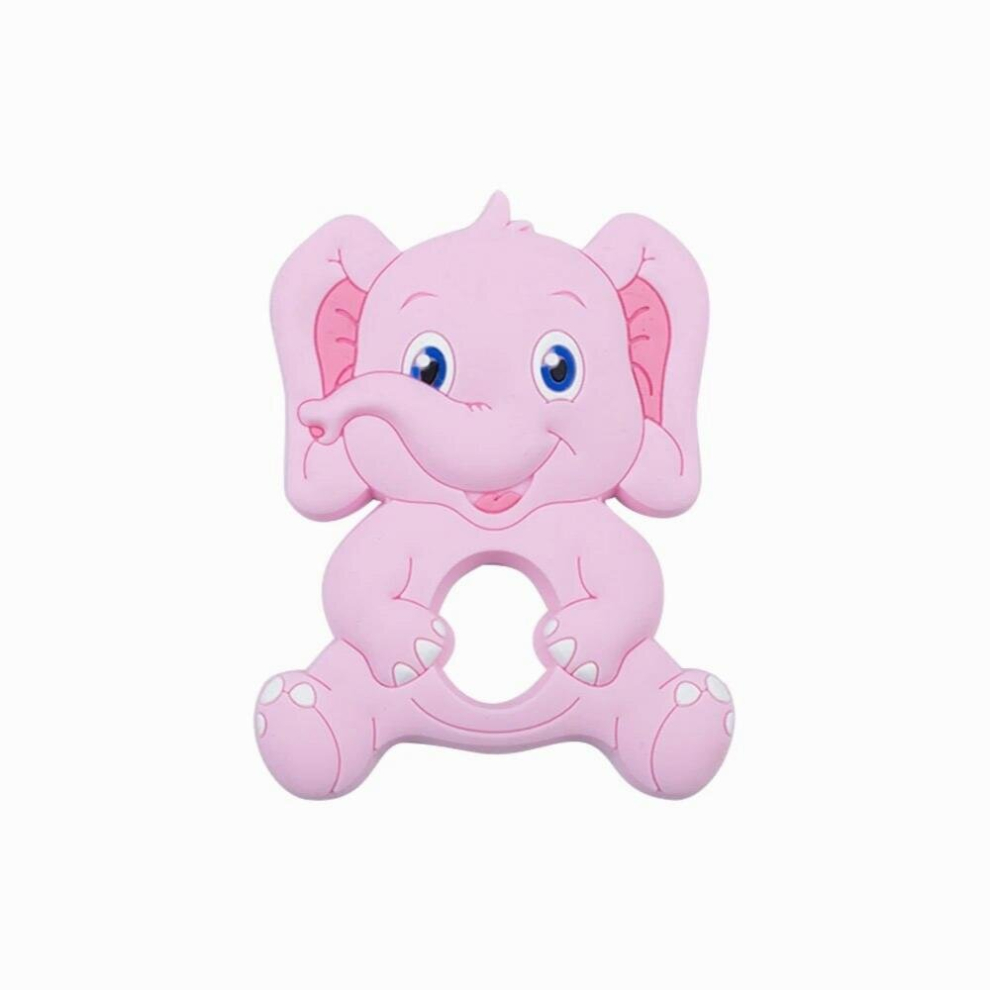 Sunrony 1pc Silicone Teether Elephant Cartoon Animal BPA Rodent Teeth Necklace Food Infant Chewable Toys Baby Teether