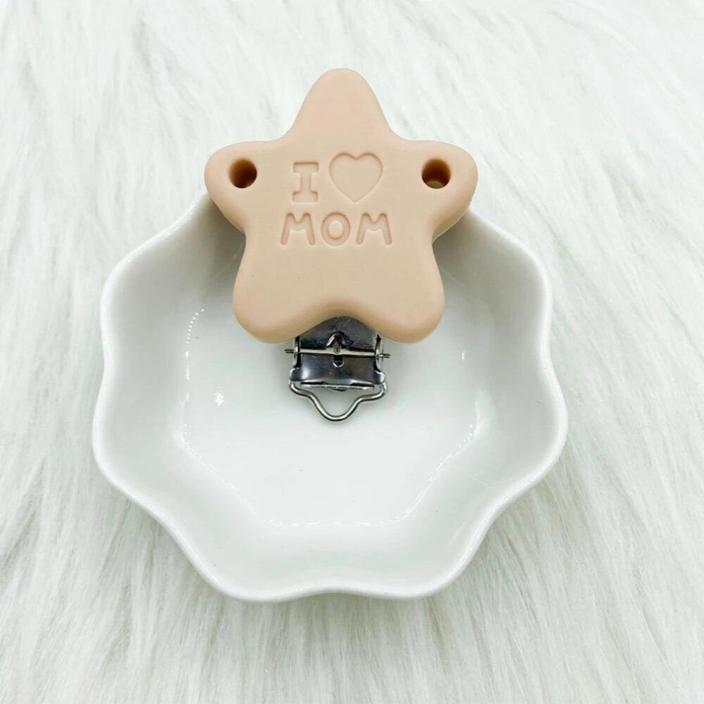 3pc Star Silicone Pacifier Clip I Love MOM Clips BPA Baby Teether Teething Jewelry Accessories DIY Pacifier Chain