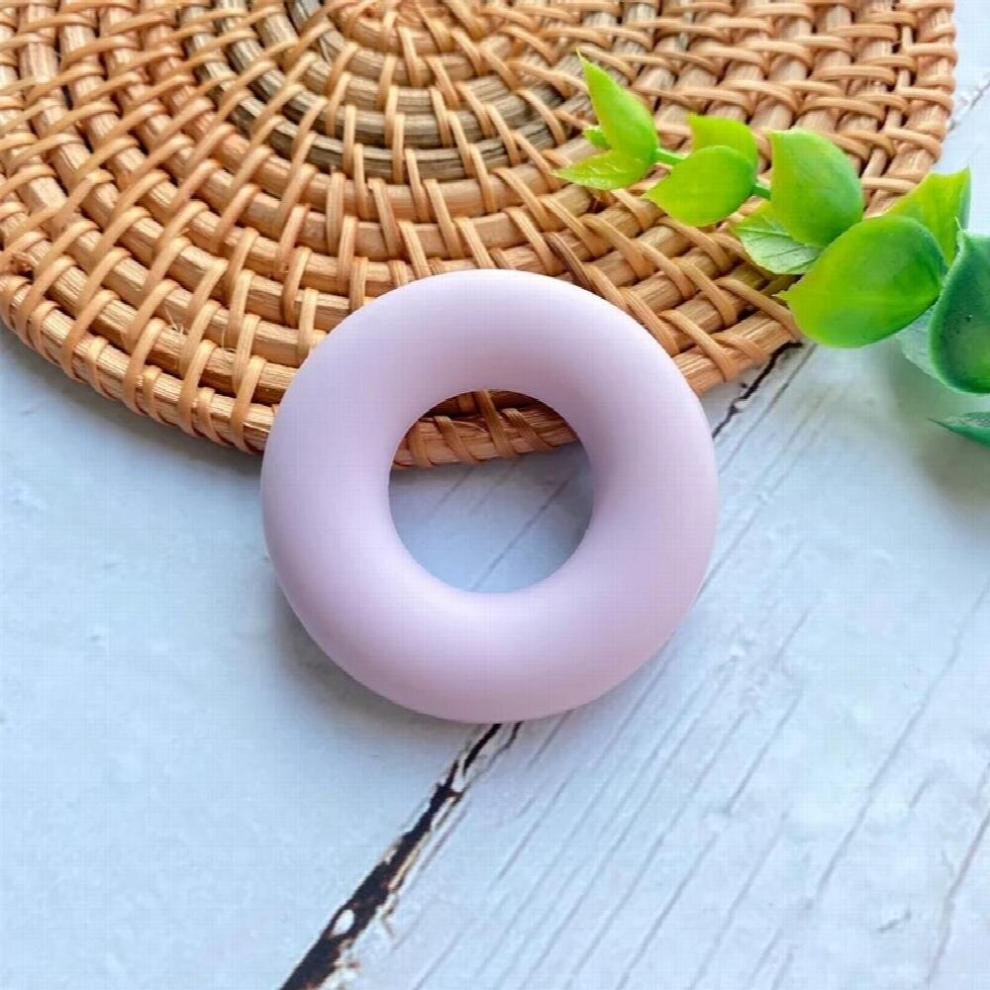 5Pcs BPA Perle Silicone Teether Baby Teething Ring 42mm Food Teething Necklace Baby Chewable Toy