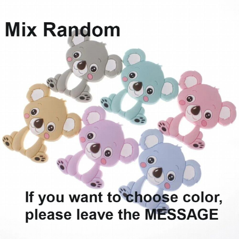 5PC Silicone Cartoon Koala Bear Teether Pendant Bpa Silicone Teether Necklace Safe Food Baby Fopspeen Pendant