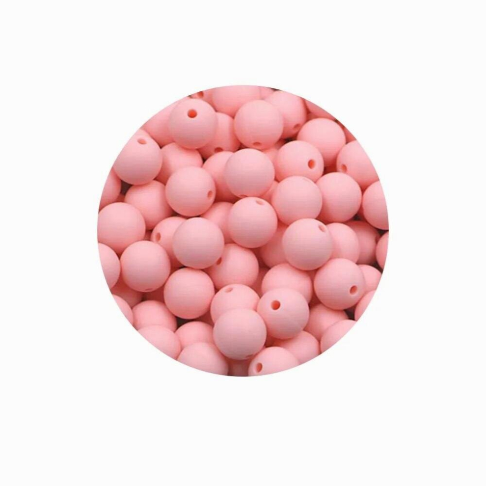 Kovict 50pcs 15mm Silicone Beads Safe Teether Round Baby Teething Beads DIY Chewable Colorful Teething For Infant