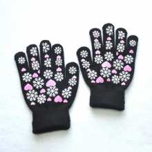 Kid Mittens Children Winter Knitted Gloves For Boys Girl Snowflake Love Pattern Fingerling Luvas Soft Warm Mitten
