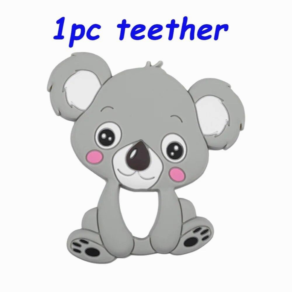 Sunrony Animal Koala Silicone Bead Silicone Teether Pacifier Clip Food DIY Pacifier Chain Accessories Baby Teething Toys