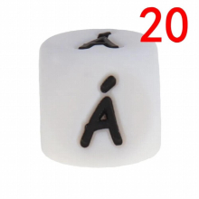 20pcs Baby Silicone Beads French Alphabet Silicone Letters BPA Baby Goods Chewing Beads For Teething Necklace 12mm