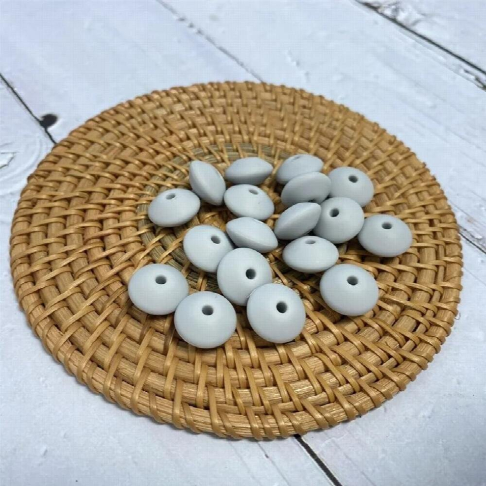 10Pcs Silicone Beads 15MM Lentil Beads DIY Baby Pacifier Chain Pendant BPA Eco-friendly Baby Teether Toys