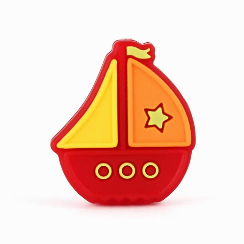 5pcs Baby Silicone Sailboat Beads Food Teeth Care Teether Pacifier Chain Teething Toy Gift BPA DIY Dummy Holder Clip