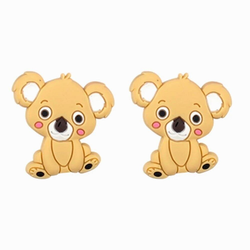 Kovict 5Pcs Koala Silicone Beads Rodents Baby Teether Food Silicone Pearls Pacifier Pendant Baby Products