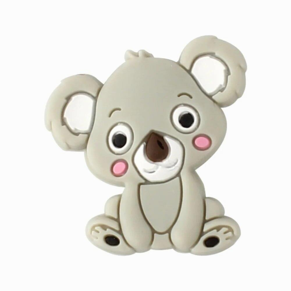 10pcs Koala Silicone Beads Rodents Baby Teething Beads Food Silicone Pearls Pacifier Necklace Making Accessories