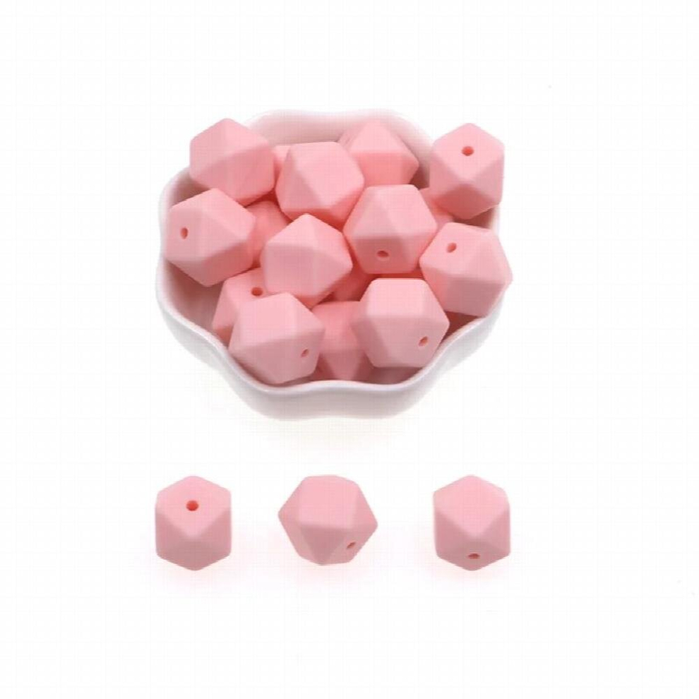 14mm Hexagon 100/200/500 Silicone Beads For DIY Baby Pacifier Chain BPA Teething Baby Teether Baby Accessories