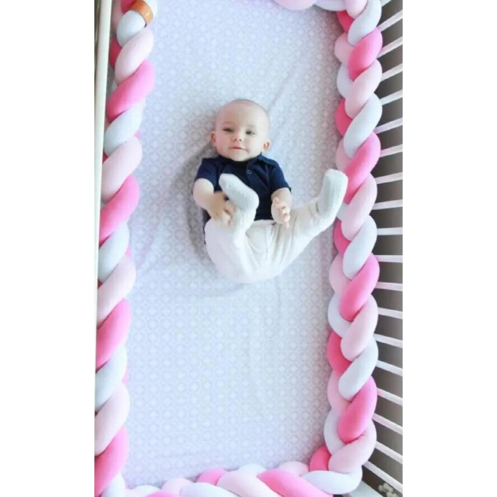 Braided Long Knotted Ball Pillow Knot Children Bed Playpens Fence Washable Baby Crib Childrens Room Decoration Surround