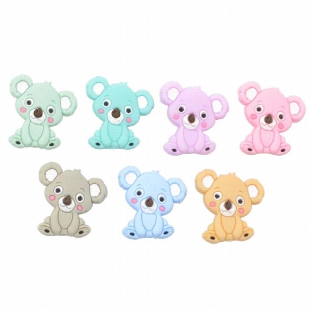 Mini Koala Beads Silicone Teethers 3pcs BPA Animal Shaped Pacifier Holder Accessories DIY silicone Bead Teething Necklace