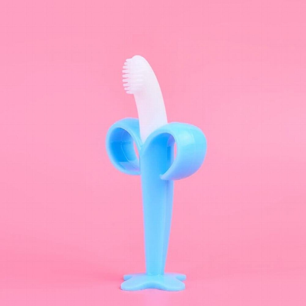 Baby Silicone Training Toothbrush BPA Banana Shape Safe Toddle Teether Chew Toys Teething Ring Gift Infant Baby Chewing