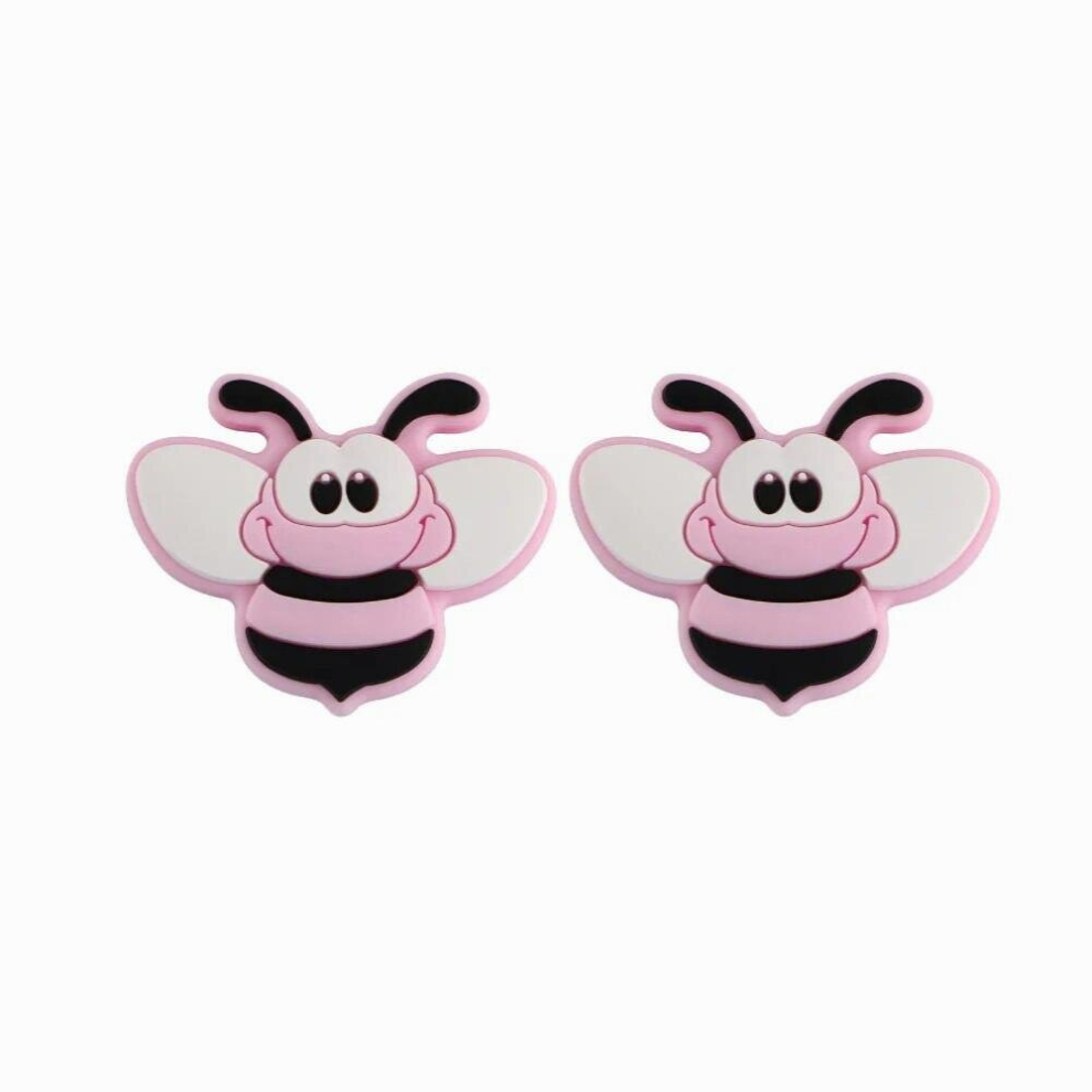 Kovict 10Pcs Cartoon Bee Silicone Beads Rodent Teether Chewing Beads DIY Baby Silicone Nipple Chain Accessories BPA-Free