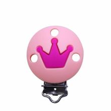 2pc Stars Crown Silicone Beads Pacifier Clip Rope Making Baby Teething Necklace Accessories Clip Nipple Clasps Teether