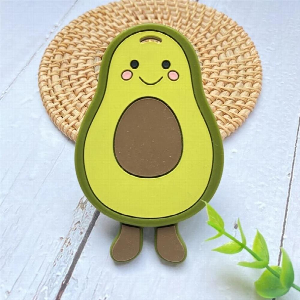 5/10PCS Avocado Baby Teether Silicone Toys Beads Food BPA DIY Pacifier Clips Jewelry Chew Necklace Pendant