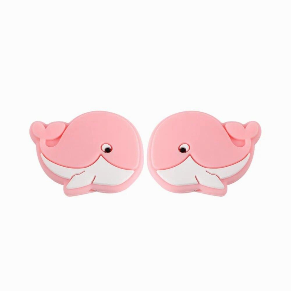 Kovict 10Pcs Whale Shape Silicone Beads Baby Molar Teether Bead DIY Pacifier Chain Jewelry Accessories