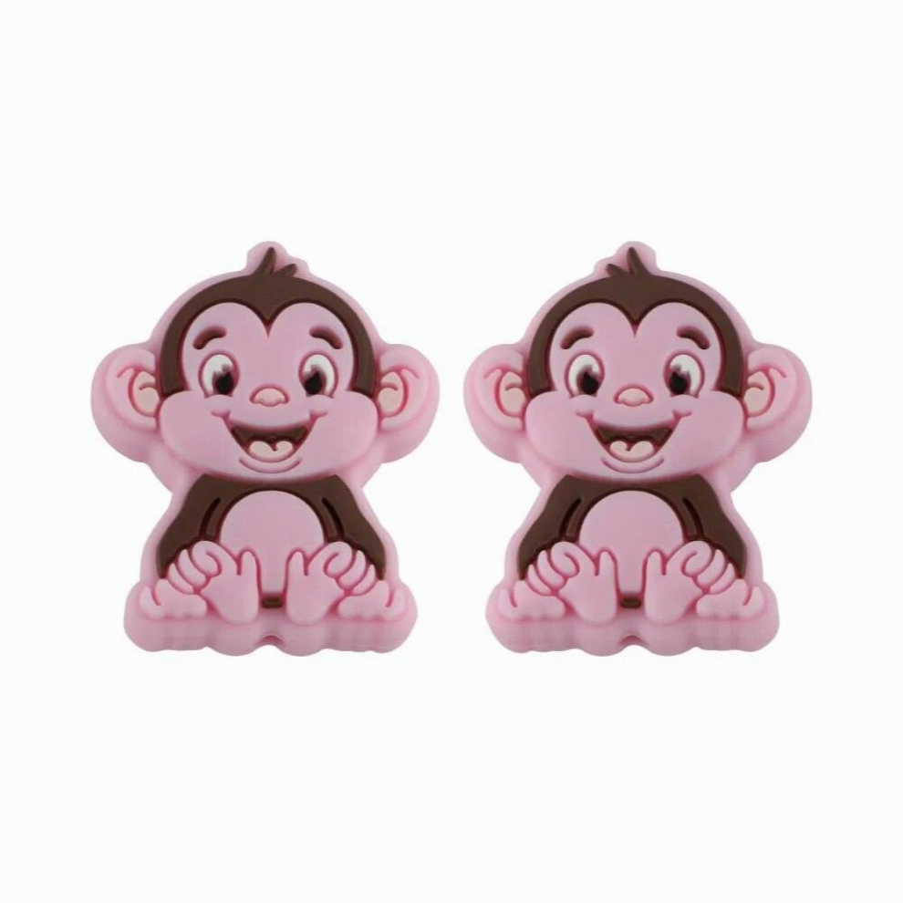 Kovict 10Pcs Animal Monkey Shape Silicone Beads Baby Molar Teether Bead DIY Pacifier Chain Jewelry Accessories